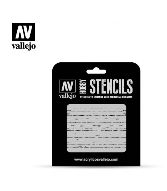 ST-TX006 Vetas de madera n.1   1/35  Vallejo Hobby Stencils 125 X 125 mm.