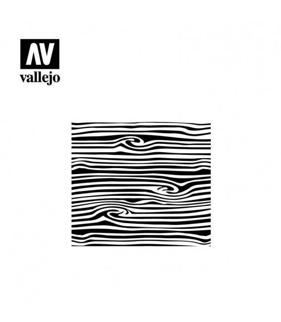 ST-TX007 Veias de madeira n.2   1/35  Vallejo Hobby Stencils 125 X 125 mm.