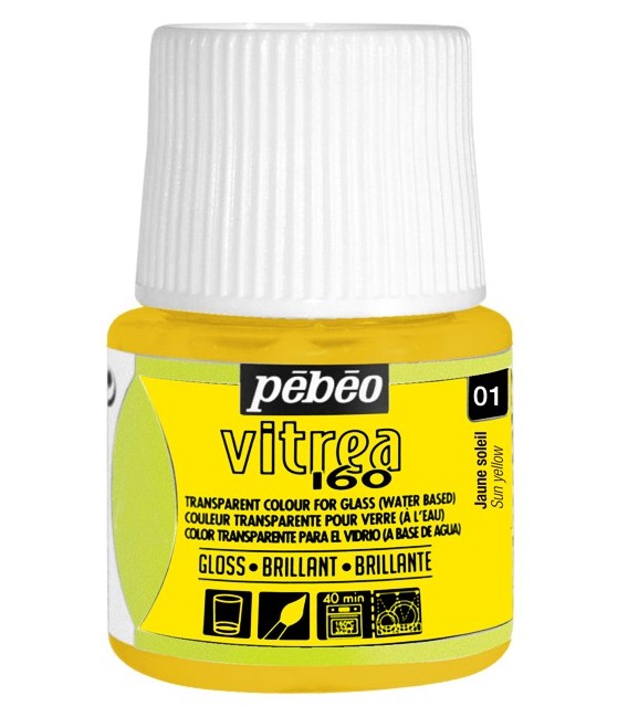 01 Amarillo Sol Pebeo Vitrea 160 45 ml.