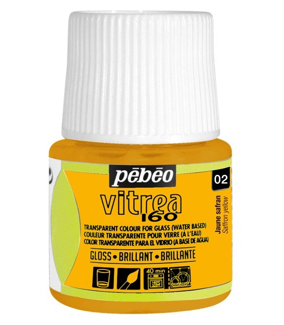 02 Amarillo Azafran Pebeo Vitrea 160 45 ml.