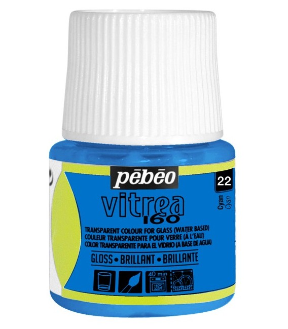 22 Cyan Pebeo Vitrea 160 45 ml.