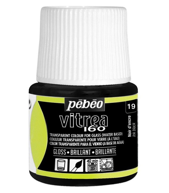 19 Ink Black Pebeo Vitrea 160 45 ml.