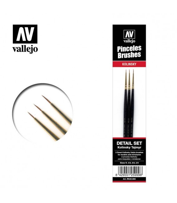 Model paint Kolinsky Tajmyr Sable brush 3 pcs. set Vallejo