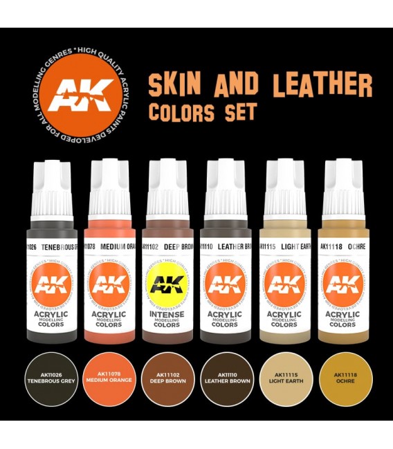 AK11613 Skin and Leather Colors set 6 u. 17 ml