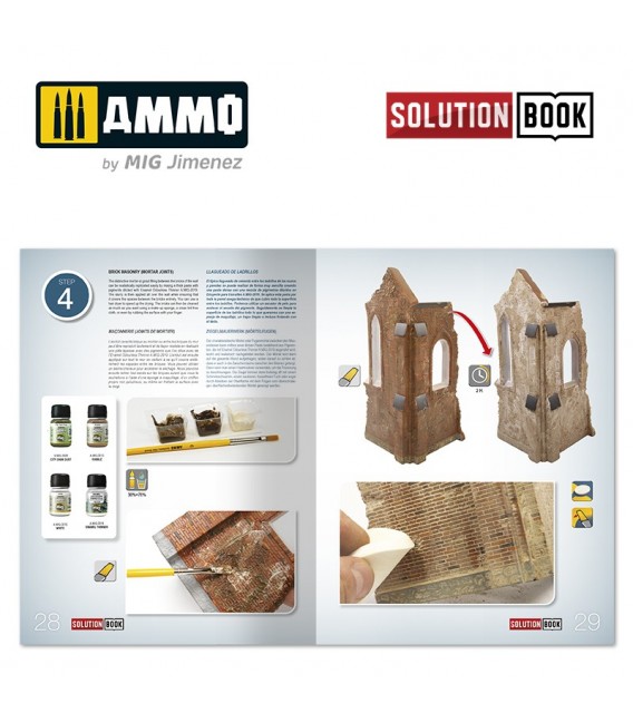 Libro "How to Paint Brick Buildings." (Multilingual) Castellano, English, Français, Deutsch