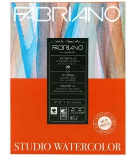 Watercolor Paper Bloc Fabriano Studio 75s 300gr Cold Press 27x35 cm.