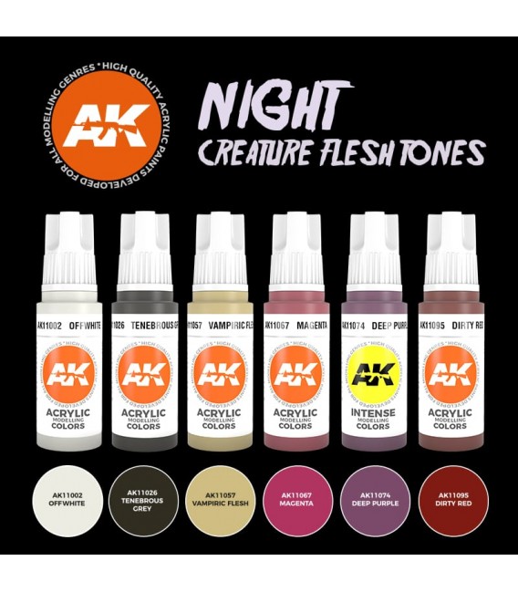 AK11602 Night Creatures Flesh Tones set 6 u. 17 ml