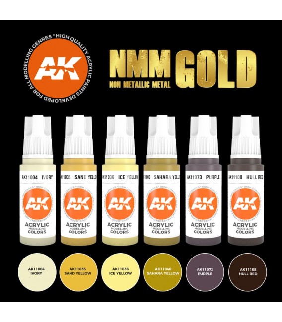 AK11606 NMM (Non Metallic Metal) Gold set 6 u. 17 ml