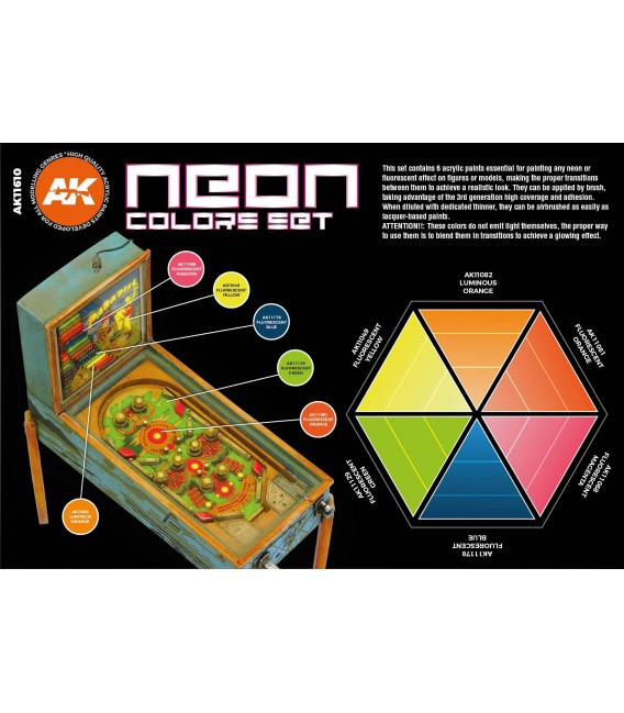 AK11610 Neon Colors set 6 u. 17 ml