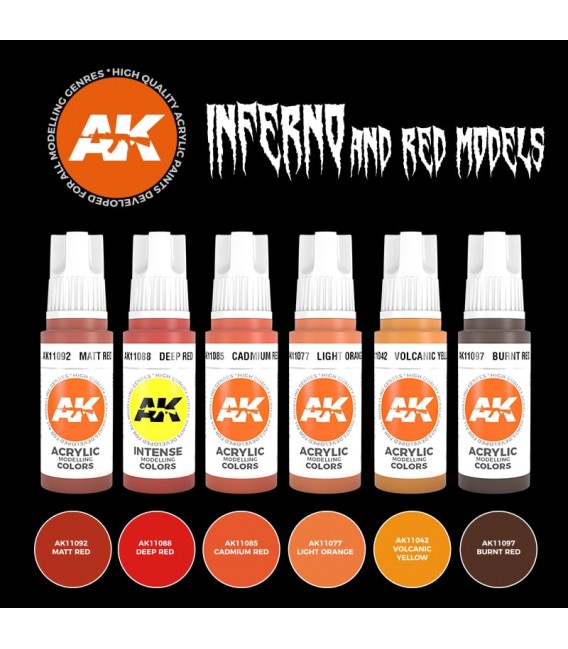 AK11604 Inferno and Red Models set 6 u. 17 ml