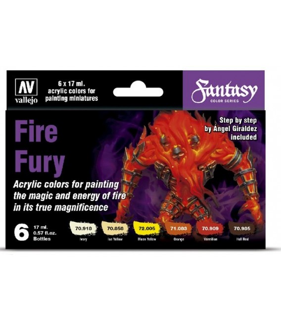 Set Vallejo Model Color 6 u. (17 ml.) Fire Fury