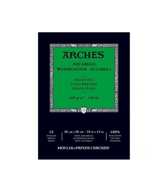 Watercolor Bloc Arches 12s 300g Cold Press 26x36 cm.