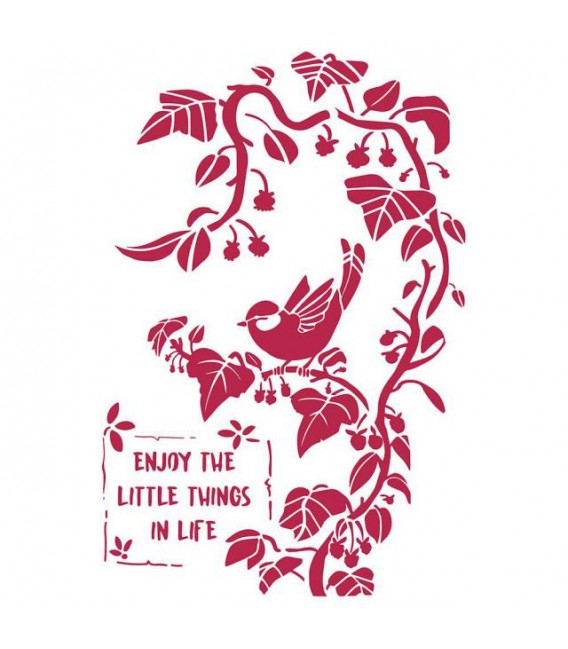 Plantillas - Stencils 21x29,7 Little bird on branch KSG443
