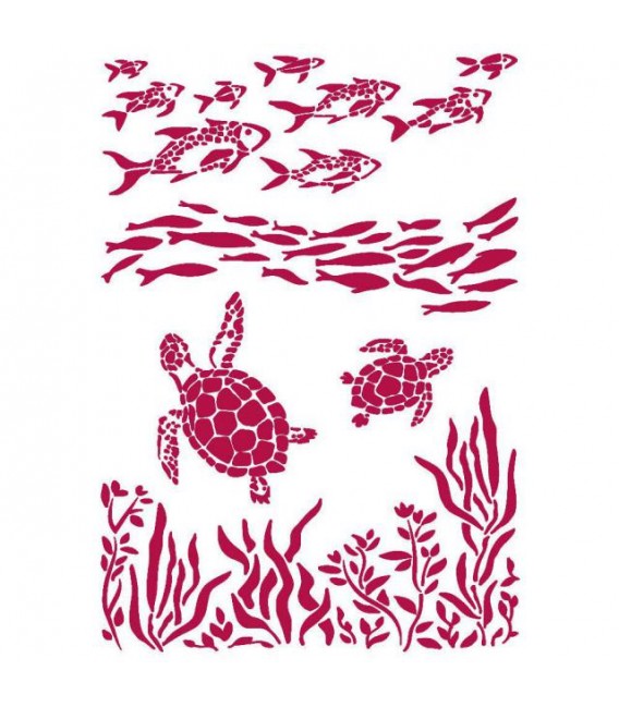 Stencils 21x29,7 Romantic Sea Dream Fish and Turtles KSG460