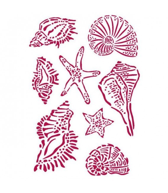 Plantillas - Stencils 21x29,7 Romantic Sea Dream Shells KSG463