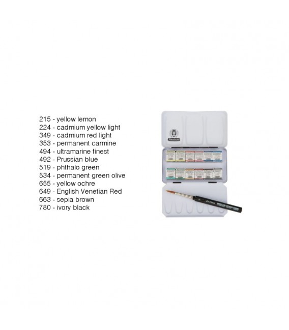Set aquarelle metal Schmincke Horadam 12 godets + pinceau