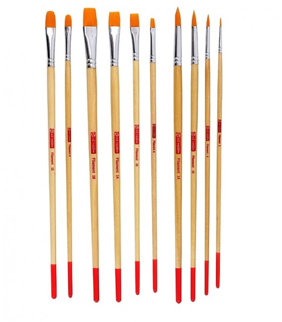 Set 10 Pinceaux et Organiseur polyester fermeture a glissie.