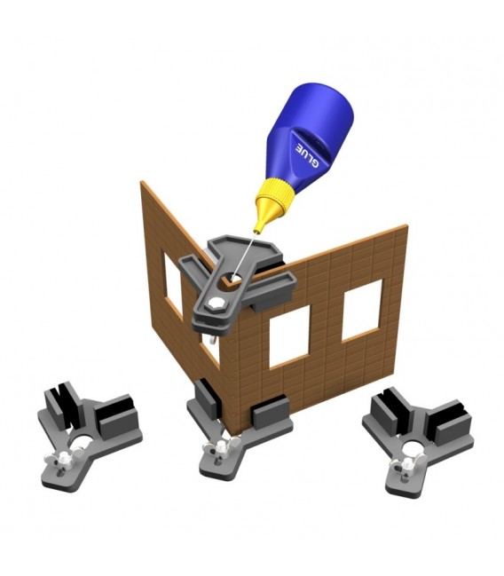 Set supports 90 degres 'Hold & Glue' carre (2 pcs) Proses PR-SS-03