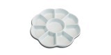 Ceramic flower-shaped mixing palette with 9 reservoirs