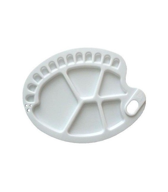 Paleta de mezclas ovalada con 17 depositos