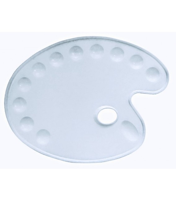Oval mixing palette with 12 reservoirs
