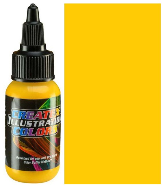 Pintura d'aerografía 5070 Opaque Chrome Yellow Illustration Createx (30 ml.)