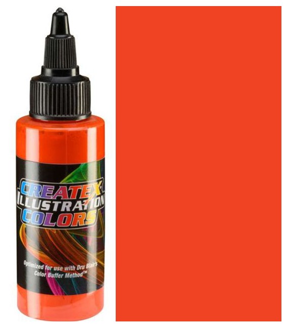 5072 Opaque Red Orange Illustration Createx airbrush painting (60 ml.)