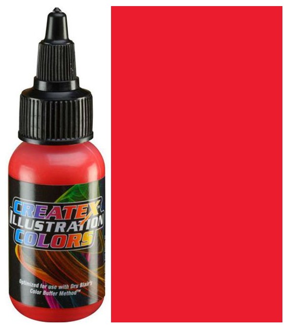 5073 Opaque Red Illustration Createx airbrush painting (30 ml.)