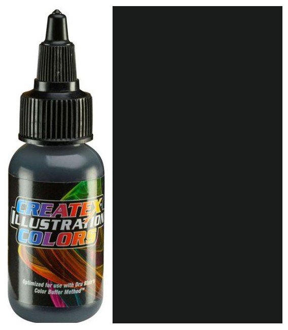 Pintura d'aerografía 5078 Opaque Black Illustration Createx (30 ml.)