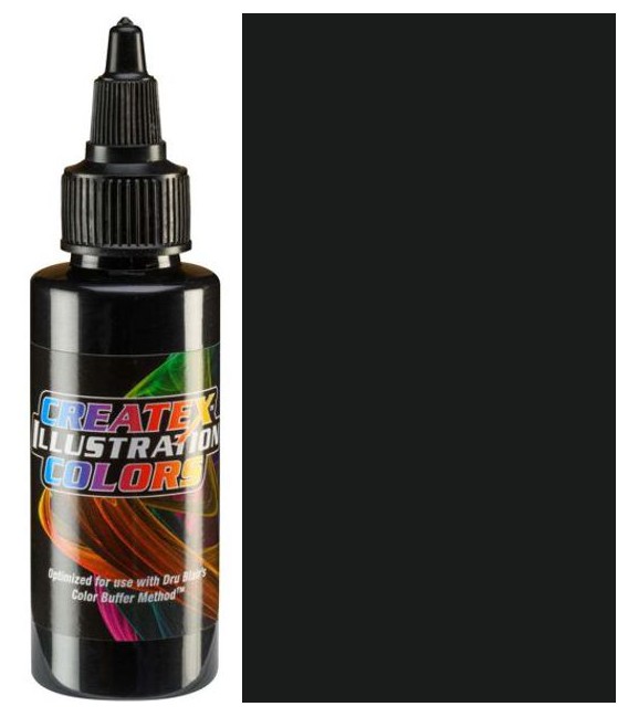 Pintura de aerografía 5078 Opaque Black Illustration Createx (60 ml.)