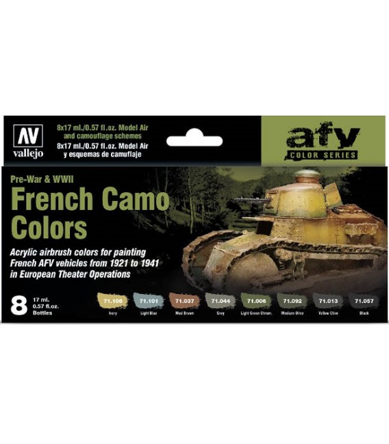 Set Vallejo Model Air 8 u. (17 ml.) French Camo Colors Pre-War & WWII