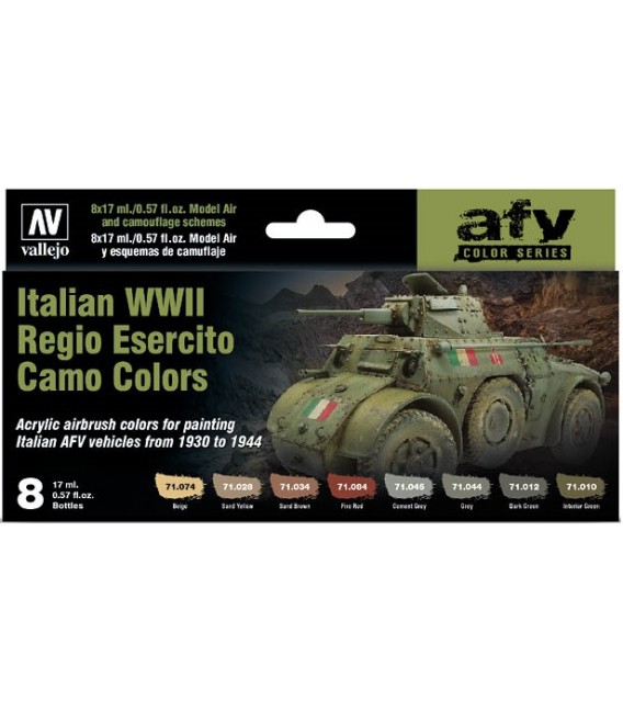 Set Vallejo Model Air 8 u. (17 ml.) Italian WWII Regio Esercito Camo Colors