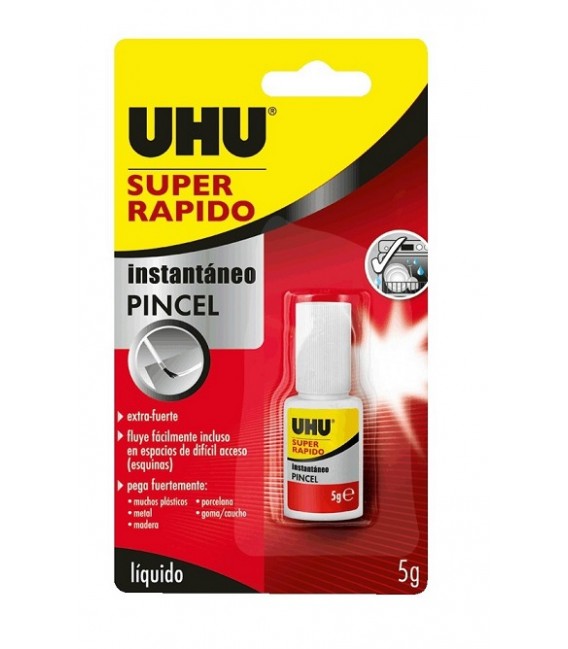 Adhesiu UHU Super Ràpid Líquid Pinzell 5 gr.
