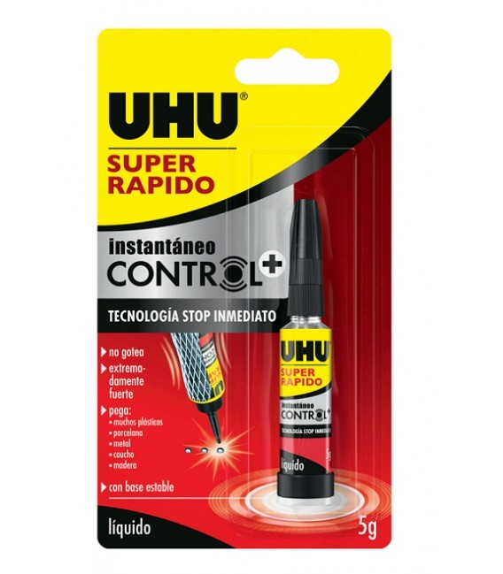 Adhesivo UHU Super Rapido Liquido Control+ 5 gr.