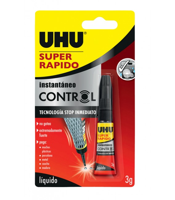 Adhesivo UHU Super Rapido Liquido Control 3 gr.