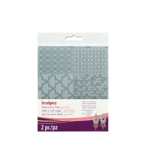 AS2007 Fulls de textura flexible: Geometric Sculpey.