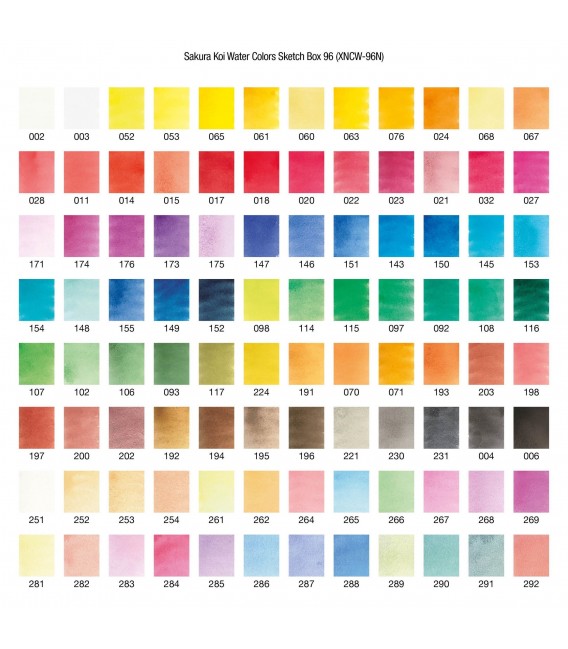 Caixa Aquarel.la KOI set plastic 96 pastilles