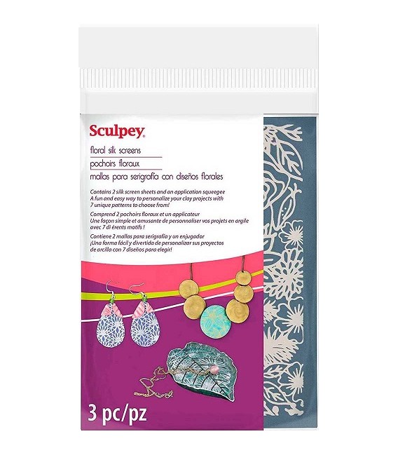 AS2003 Malles Serigrafia Sculpey Dissenys Florals.