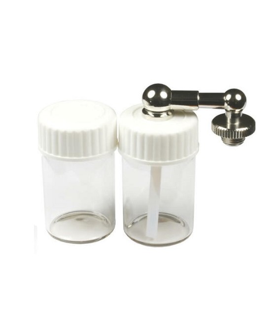 Set de conexao lateral com 2 frascos 15ml - 124403 para aerógrafo Evolution, Infinity, Colani, Hansa 281/381/581