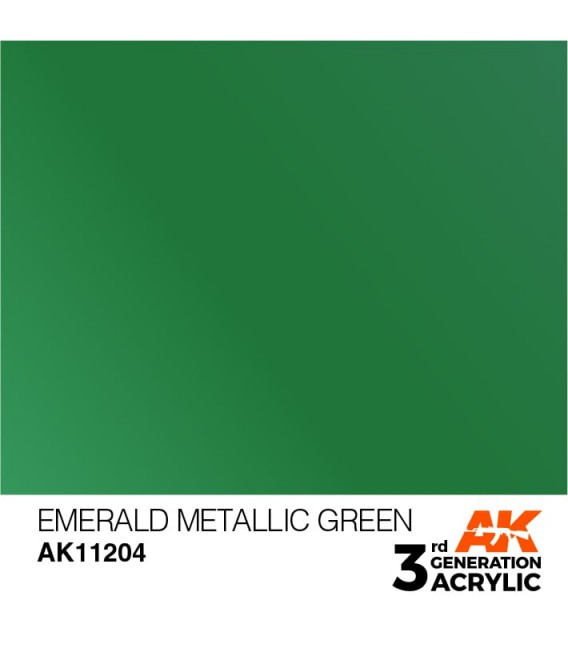 AK11204 Emerald Metallic Green - Metallic 3GEN General Series AK Interactive (17ml.)