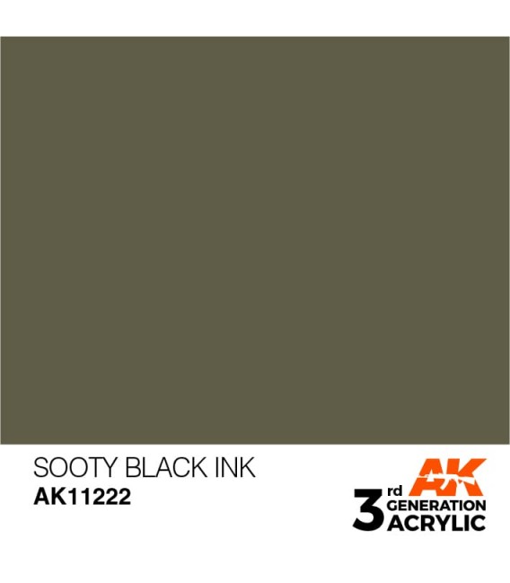 AK11222 Sooty Black - Ink 3GEN General Series AK Interactive (17ml.)