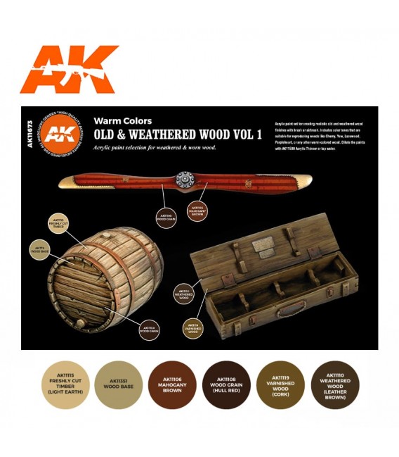 AK11673 Old and Weathered Wood Vol. 1  6 u. 17 ml