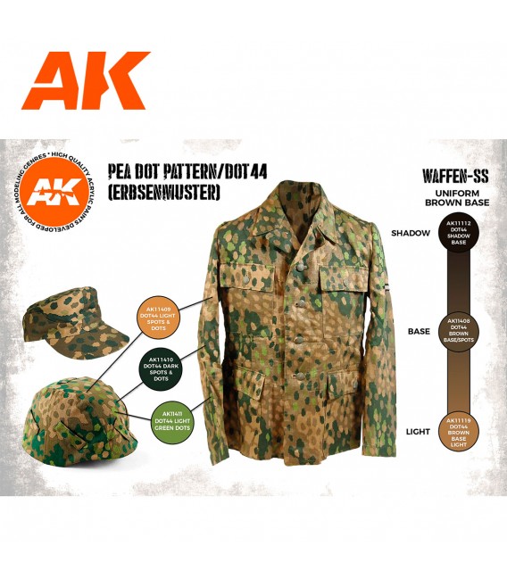 AK11623 Pea Dot Pattern/Dot44 Waffen SS (Erbsenmuster) set 6 u. 17 ml