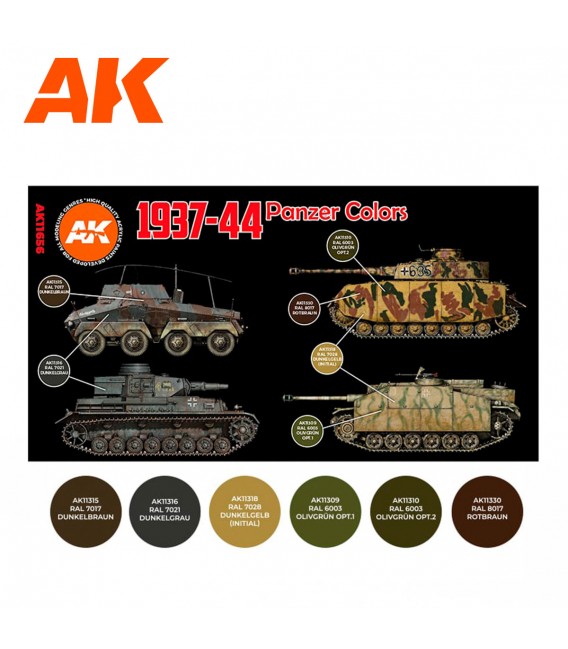 AK11656 1937-44 Panzer Colors 6 u. 17 ml