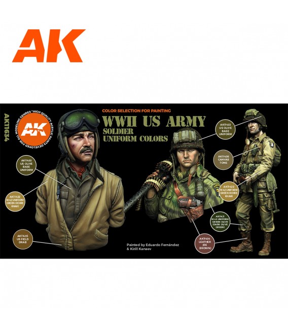 AK11634 WWII US Army Soldier Uniform Colors set 6 u. 17 ml