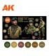 AK11634 WWII US Army Soldier Uniform Colors set 6 u. 17 ml