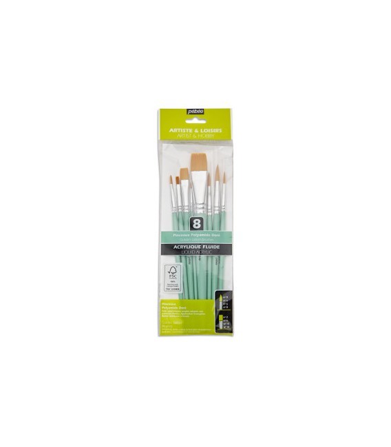 Pebeo 8 synthetic brushes set 952312