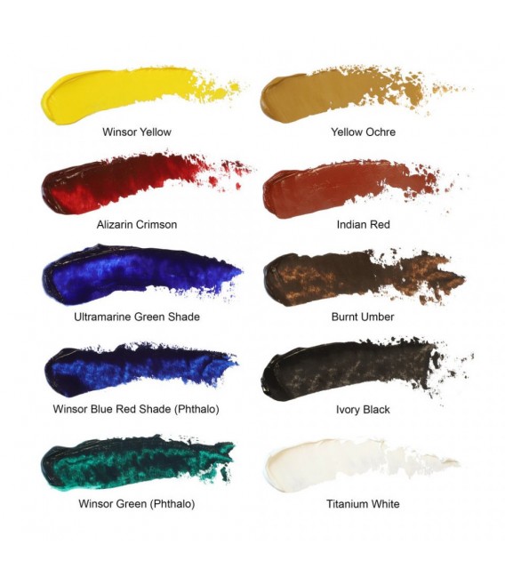 Set Peinture Huile Winsor and Newton Artist 10 tubes 21 ml.