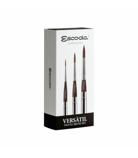 3 Travel brushes Escoda Versatil Set 1252 Kolinsky Synthetic Fiber