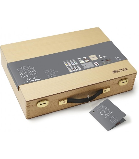 Caja madera Winsor & Newton óleo Artist 8 tubos
